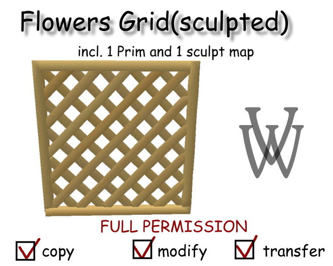 Second Life Marketplace flower grid (full permission)